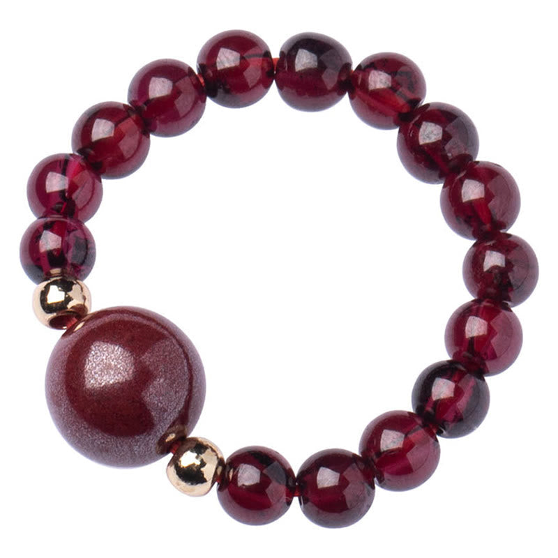 Wear FengShui Garnet Cinnabar Lucky Bead PiXiu Om Mani Padme Hum Rose Protection Ring
