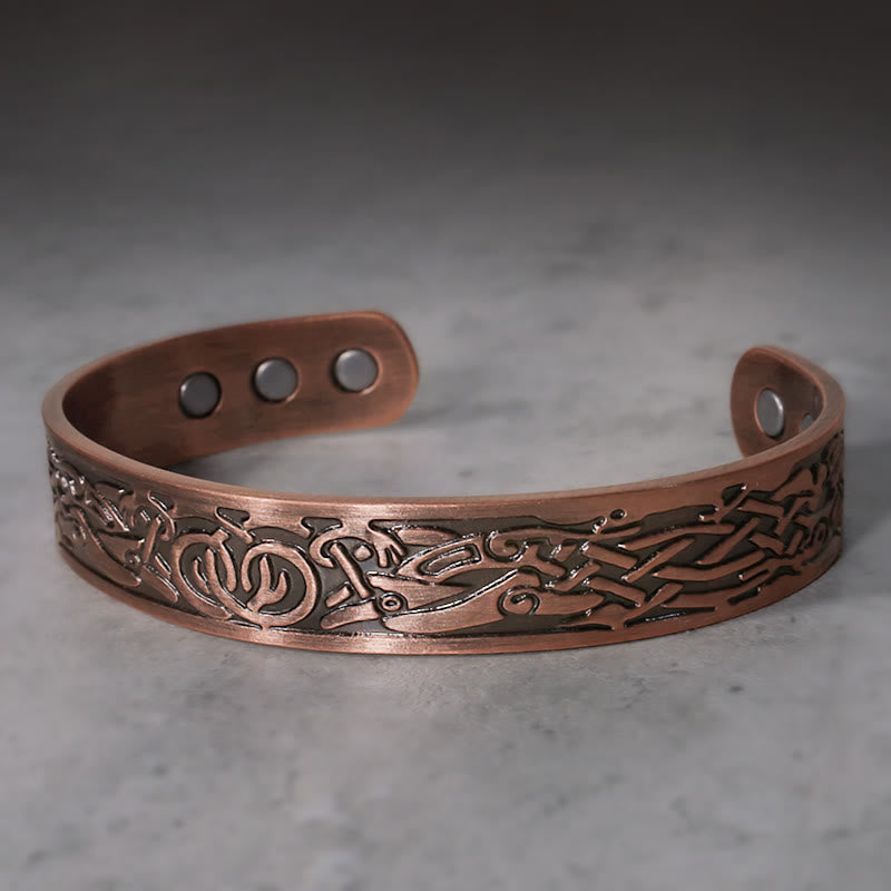 Wear FengShui Viking Birds Magnetic Copper Adjustable Cuff Bracelet Bangle