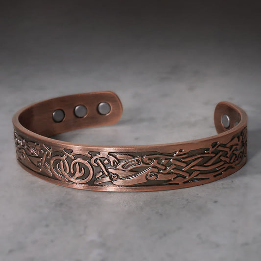 Wear FengShui Viking Birds Magnetic Copper Adjustable Cuff Bracelet Bangle