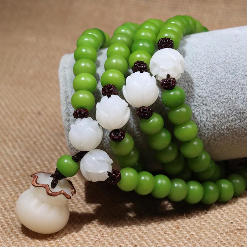 Wear FengShui Natural Bodhi Seed 108 Beads Mala Wisdom Bracelet