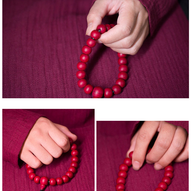 Wear FengShui Abelia Biflora Wood Warding Off Evil Spirits Wrist Mala