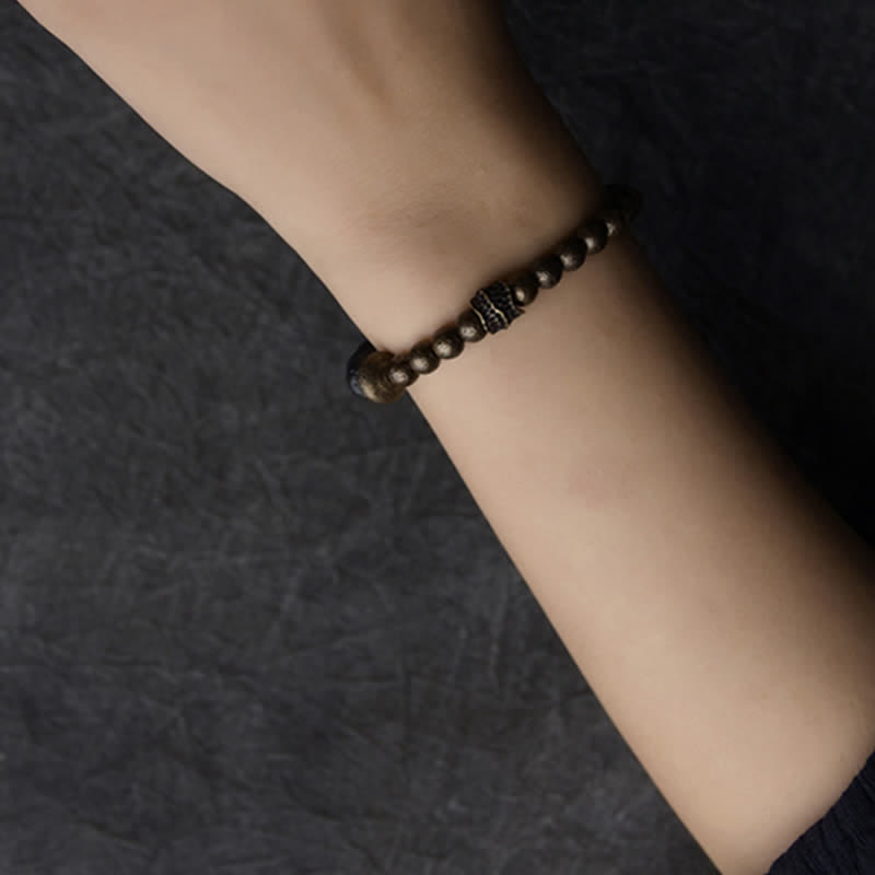 Wear FengShui Lava Rock Stone Copper Balance Cuff Bracelet Bangle