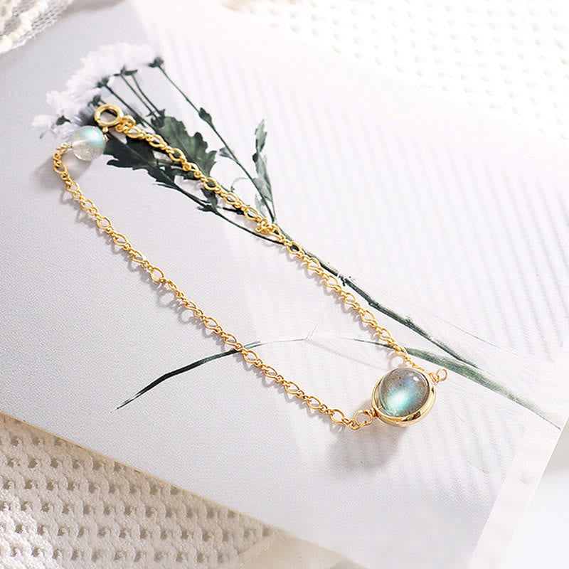 Wear FengShui 14k Gold Plated Natural Moonstone Healing Love Bracelet