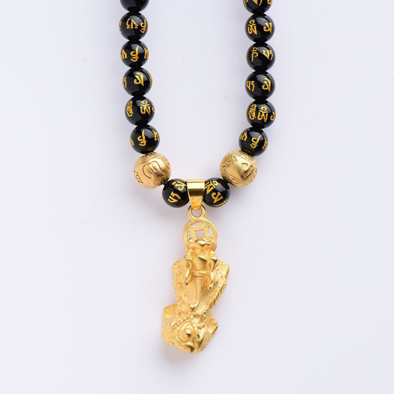 Wear FengShui FengShui Obsidian PiXiu Wealth Necklace