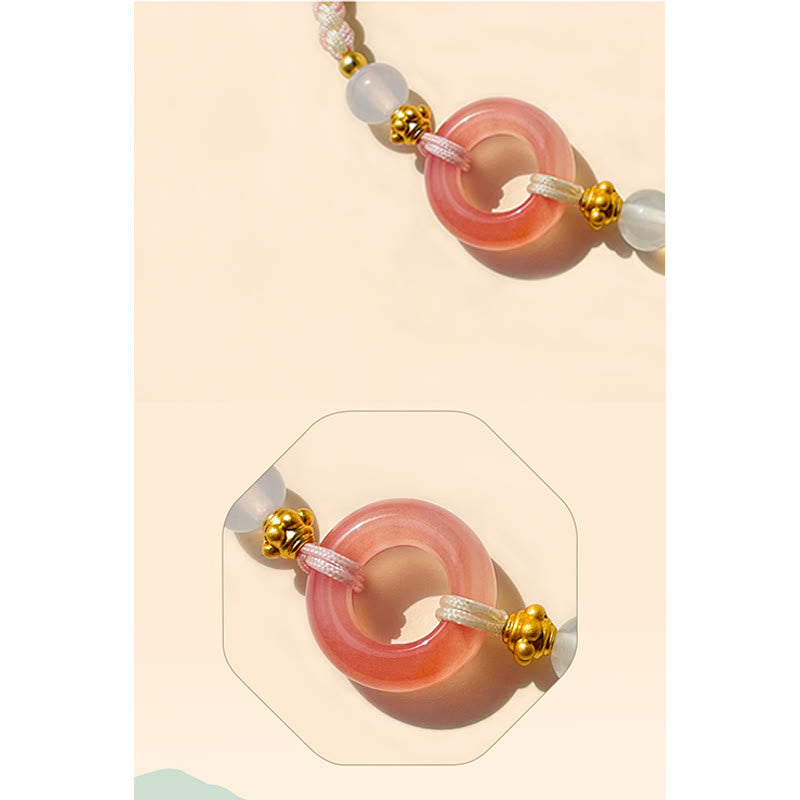Wear FengShui Peace And Joy Agate Peace Buckle Auspicious Handmade Braided Bracelet
