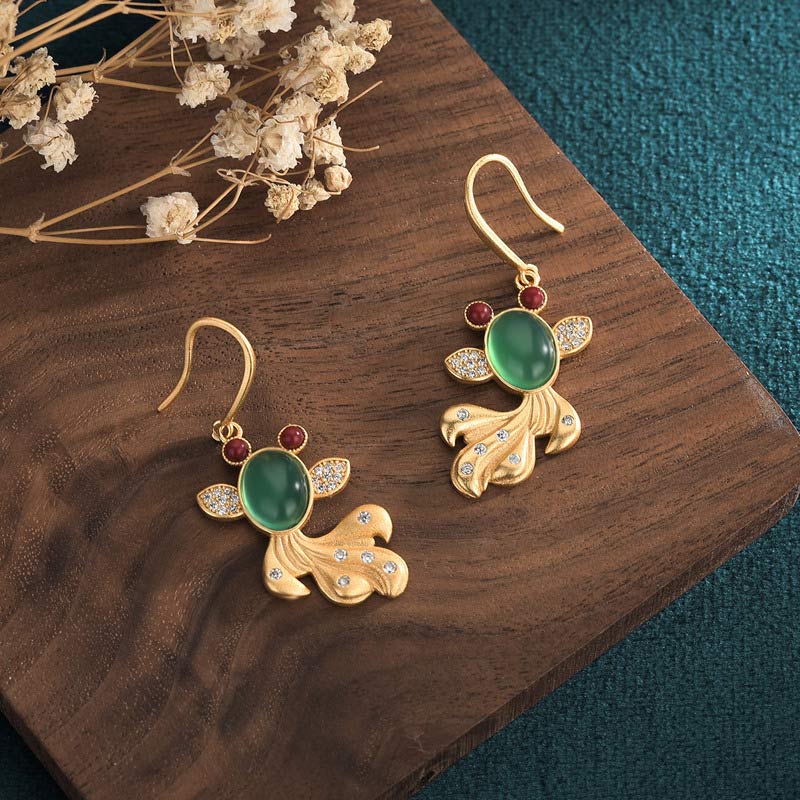 Wear FengShui FengShui Jade Koi Fortune Earrings