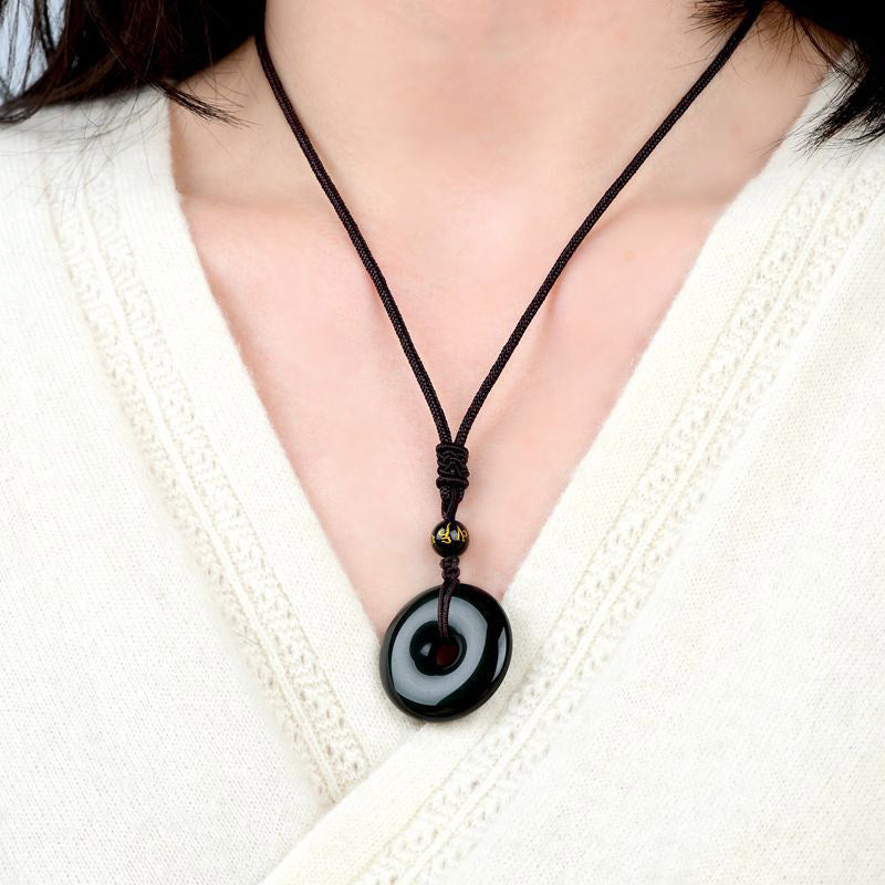 Wear FengShui Tibetan Obsidian Protection Necklace