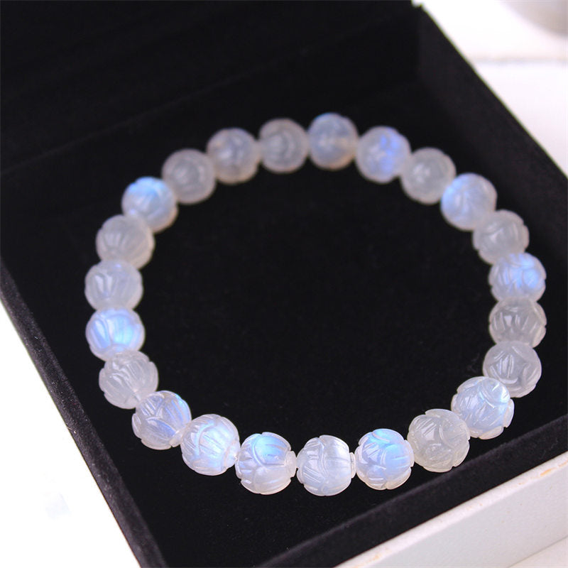 Wear FengShui Natural Moonstone Lotus Love Bracelet