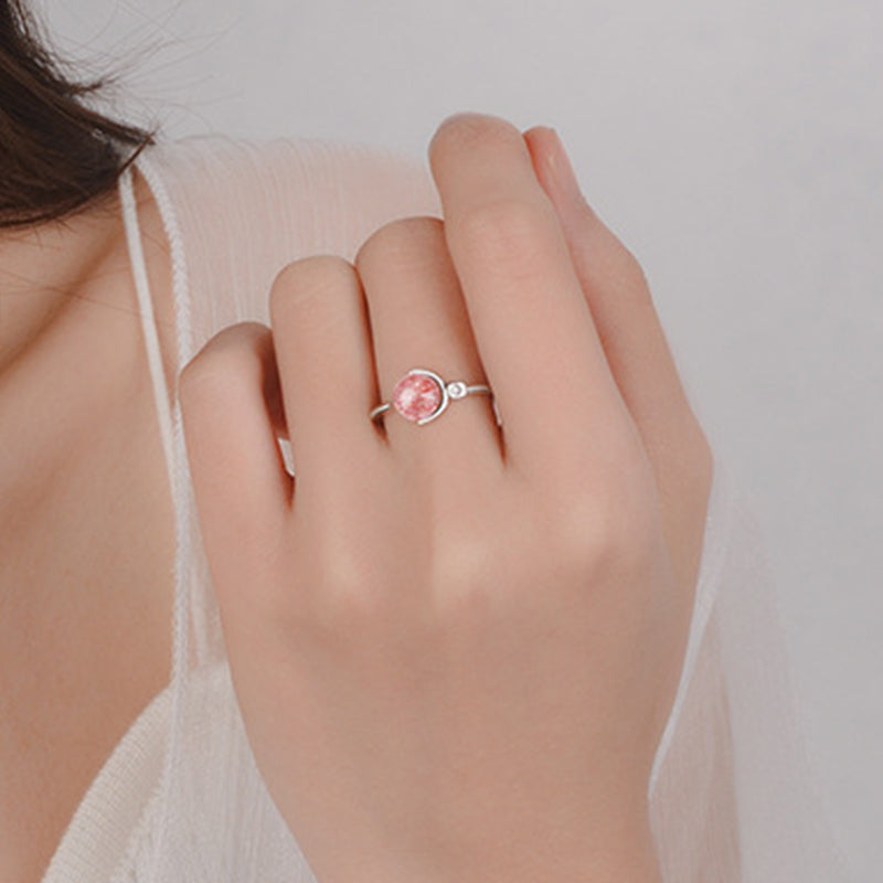 Wear FengShui Pink Crystal Soothing Rotation Ring
