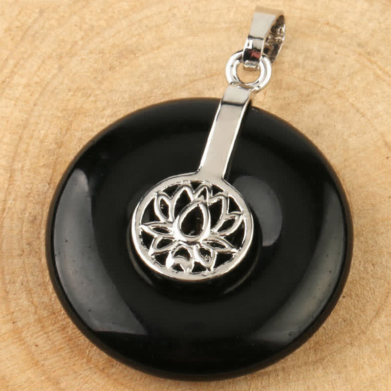 Wear FengShui Various Crystal Amethyst Pink Crystal Lotus Healing Necklace Pendant