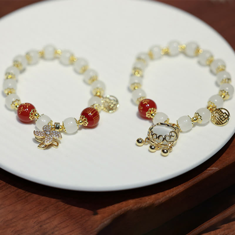 Wear FengShui Windmill Chinese Lock Charm Fu Character Blessing Bracelet