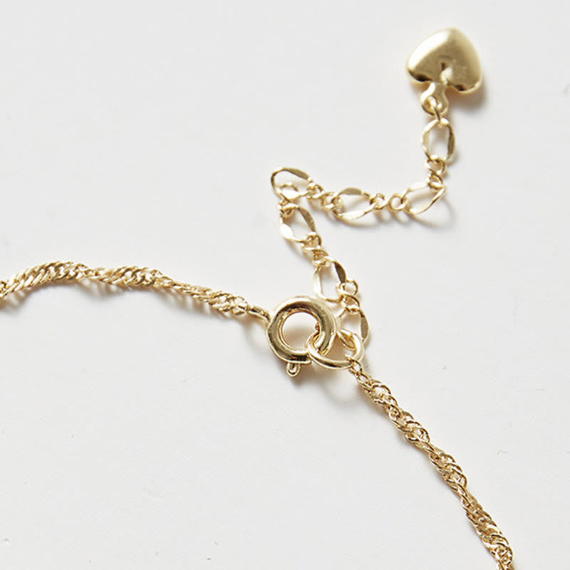 Wear FengShui 14K Gold Plated Hetian Jade Golden Rose Flower Luck Chain Bracelet