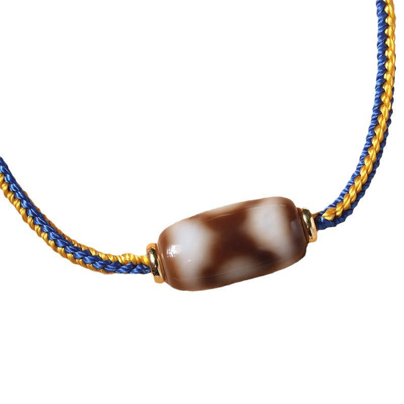 Wear FengShui Tibetan Three-eyed Dzi Bead Luck Happiness Bracelet