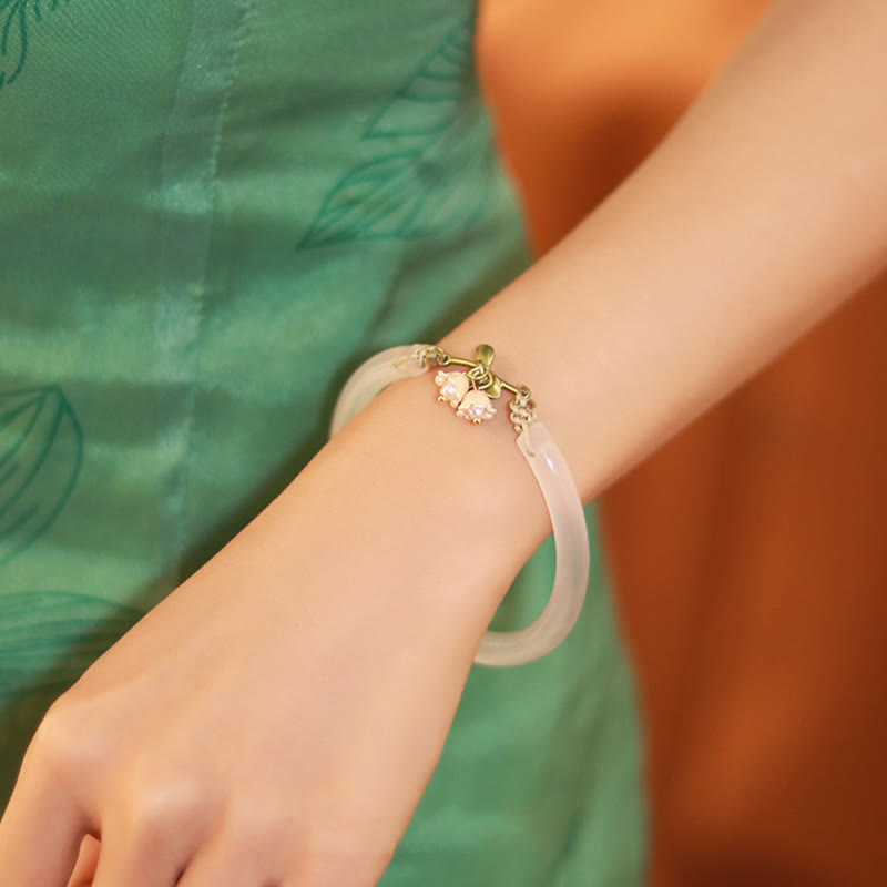 Wear FengShui Lily of the Valley Flower Happiness Strength Bracelet Bangle