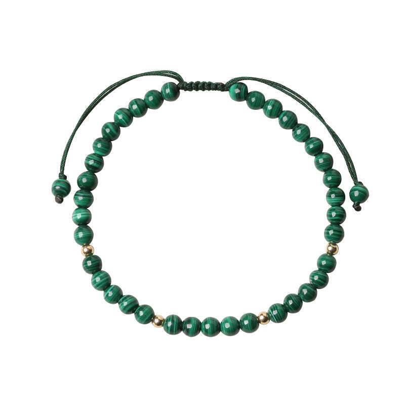 Wear FengShui Natural Malachite Protection Calmness String Bracelet