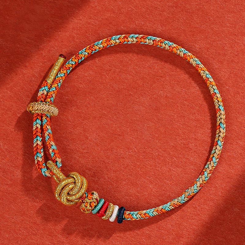 Wear FengShui Handmade Dunhuang Colorful Rope Protection Braid String Bracelet