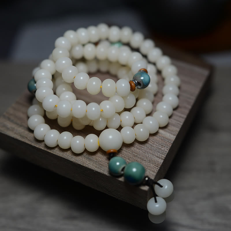 Wear FengShui 108 Mala Beads Bodhi Seed Keep Away Evil Spirits Calm Bracelet