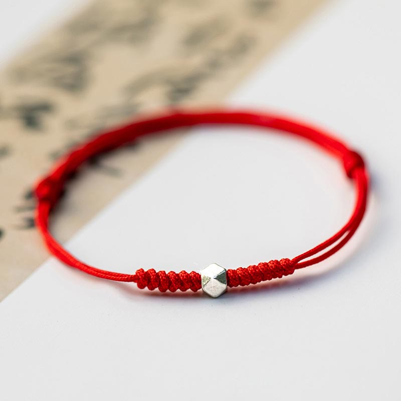 Wear FengShui 925 Sterling Silver Luck Bead Protection Red String Braided Bracelet