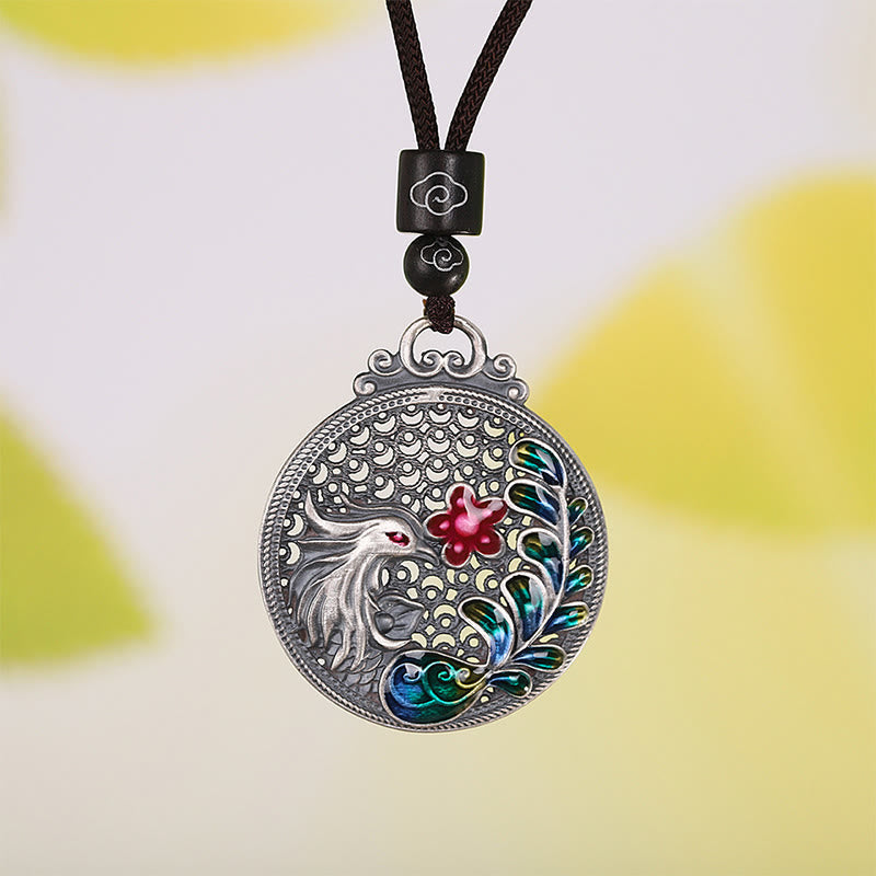 Wear FengShui 990 Sterling Silver Phoenix Luck Protection Necklace Pendant
