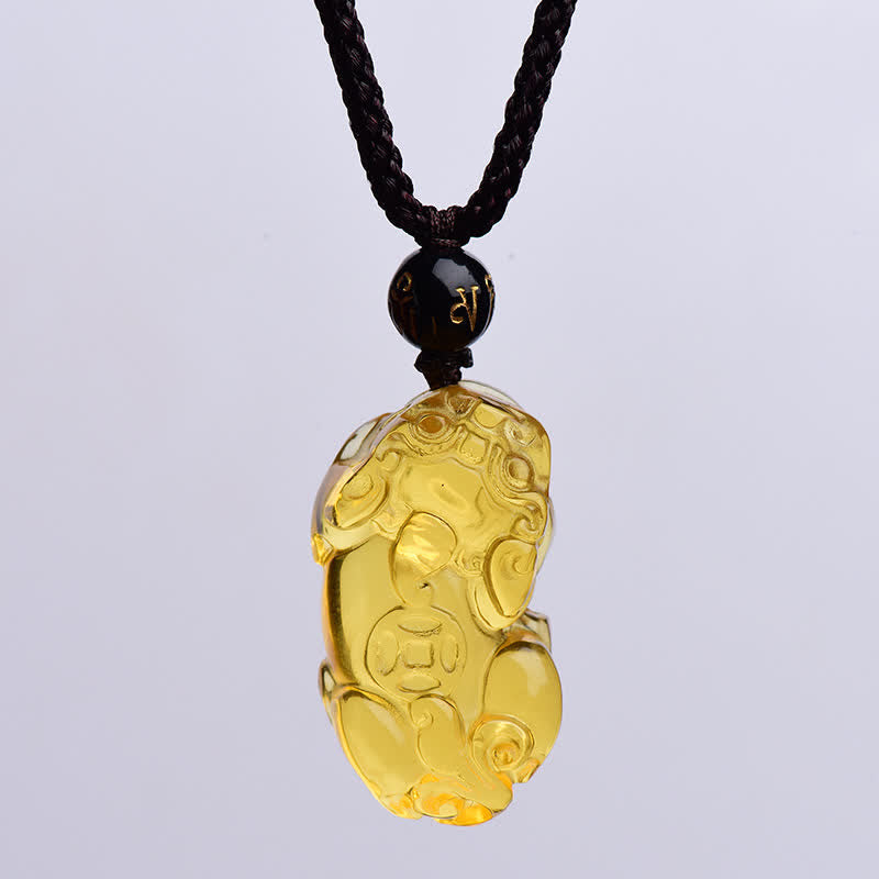 Wear FengShui FengShui Citrine PiXiu Wealth Necklace Pendant