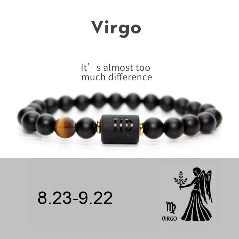 Wear FengShui 12  Constellations of the Zodiac Black Onyx Adjustable Bracelet