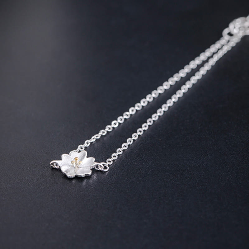 Wear FengShui 925 Sterling Silver Cherry Blossom Blessing Chain Bracelet