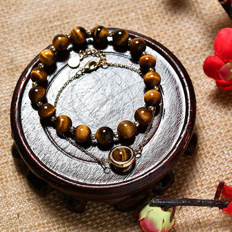 Wear FengShui Sun Stone Strawberry Quartz Crystal Positive Bracelet