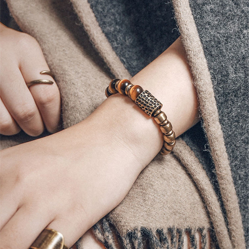 Wear FengShui Tiger Eye Stone Copper Protection Bracelet