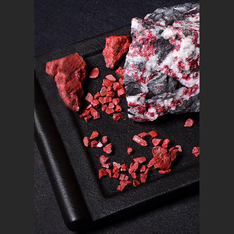 Wear FengShui Natural Cinnabar Mountain Ghosts Spend Money Bagua Blessing Necklace Pendant Key Chain
