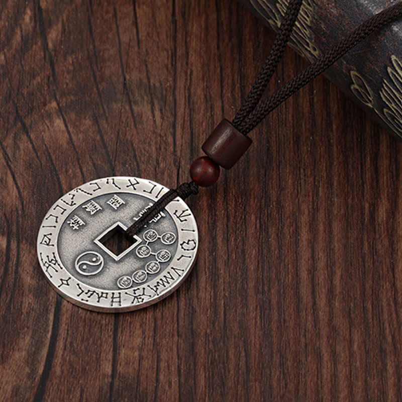 Wear FengShui Bagua Yin Yang Copper Coin Star Balance Energy Necklace Pendant