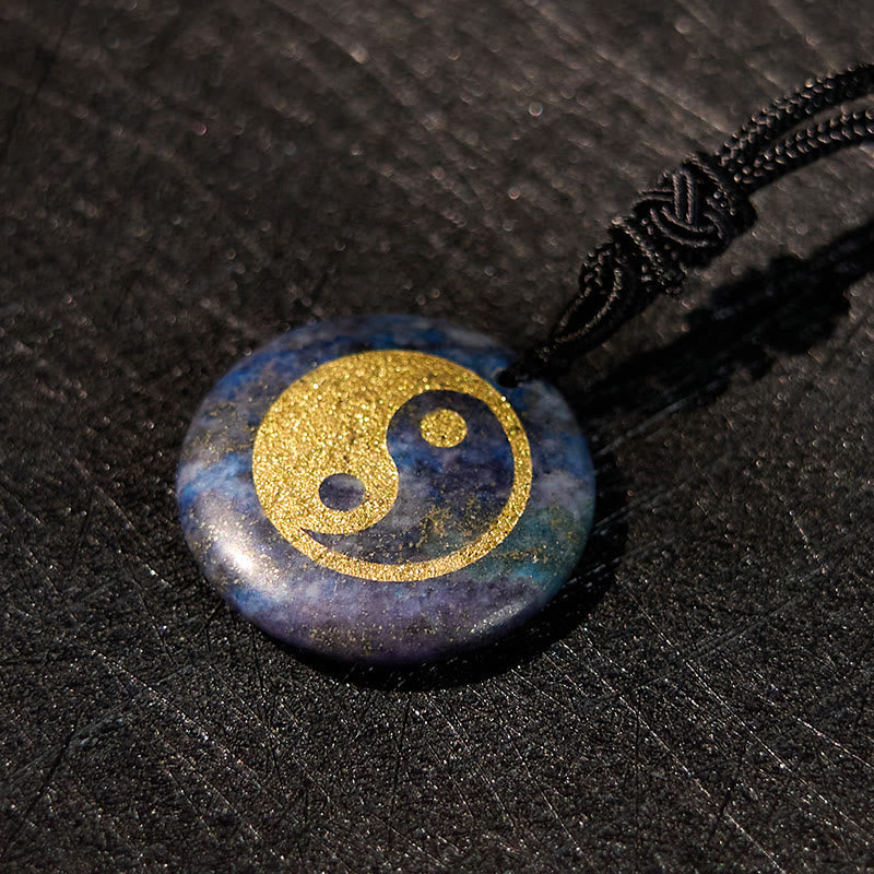 Wear FengShui Various Crystal Amethyst Tiger Eye Green Aventurine Yin Yang Spiritual Necklace Pendant