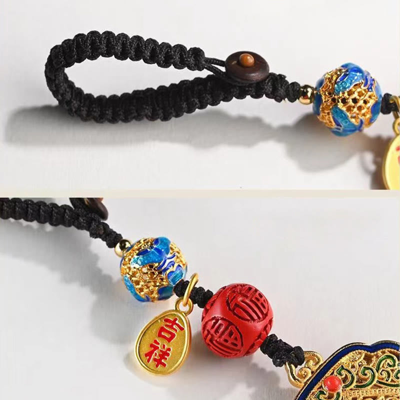Wear FengShui Fu Character Blessing Ruyi Charm Key Chain