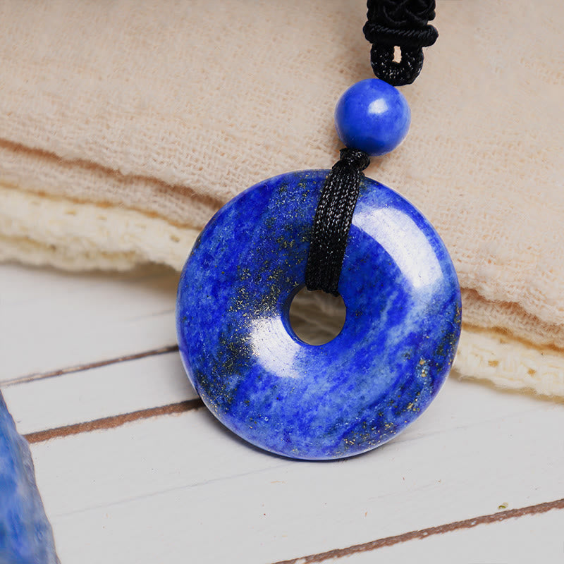 Wear FengShui Lucky Coin Pendant Healing Crystal Gemstone Necklace