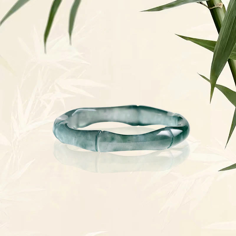 Wear FengShui Natural Jade Bamboo Prosperity Abundance Ring