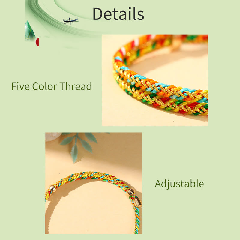 Wear FengShui Colorful Rope Zongzi Pattern Luck Handmade Child Adult Bracelet