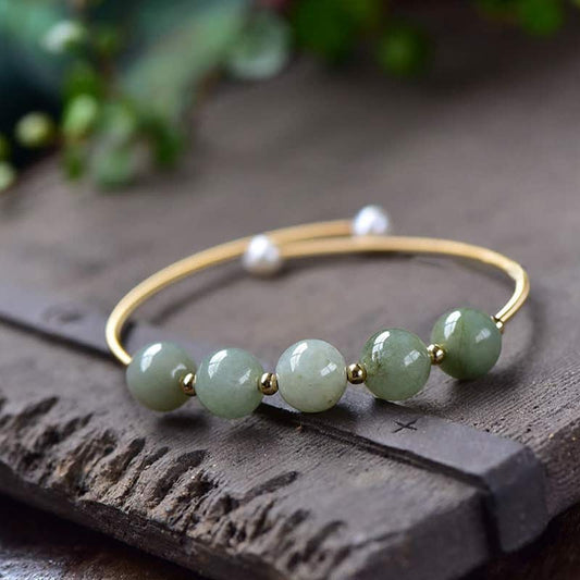 Wear FengShui Jade Abundance Luck Blessing Bracelet Bangle
