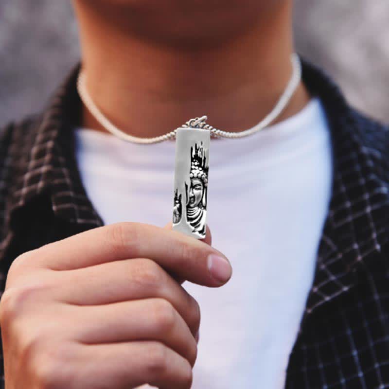 Wear FengShui Tathagata Buddha Strength Protection Amulet Lucky Vintage Style Pendant Necklace