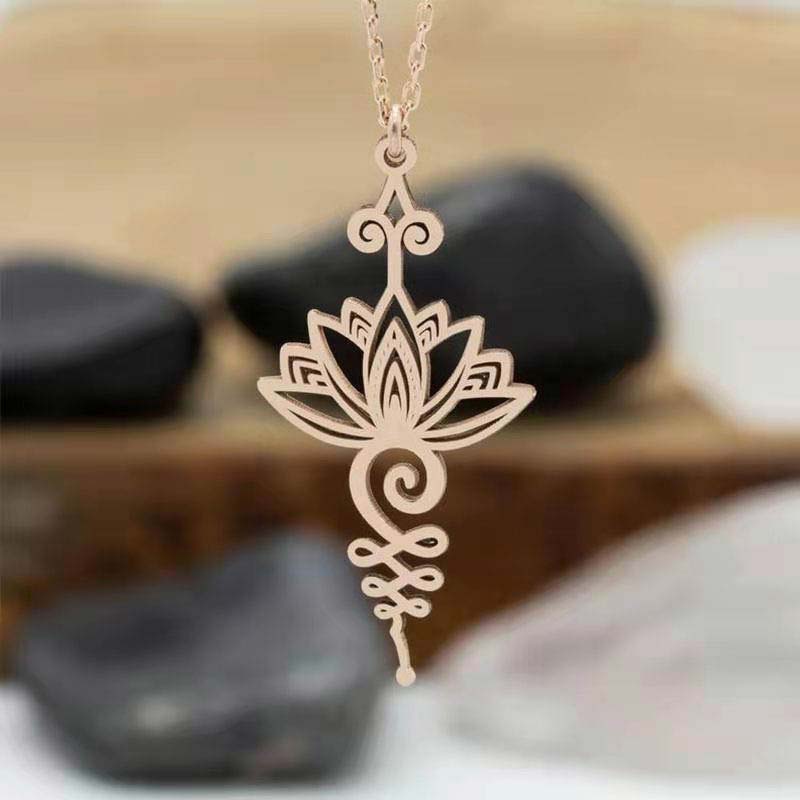 Wear FengShui Lotus Luck Wealth Necklace Pendant