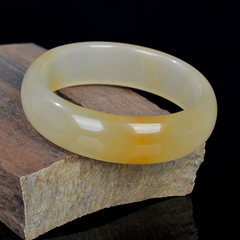 Wear FengShui Natural Golden Silk Jade Luck Wealth Bracelet Bangle