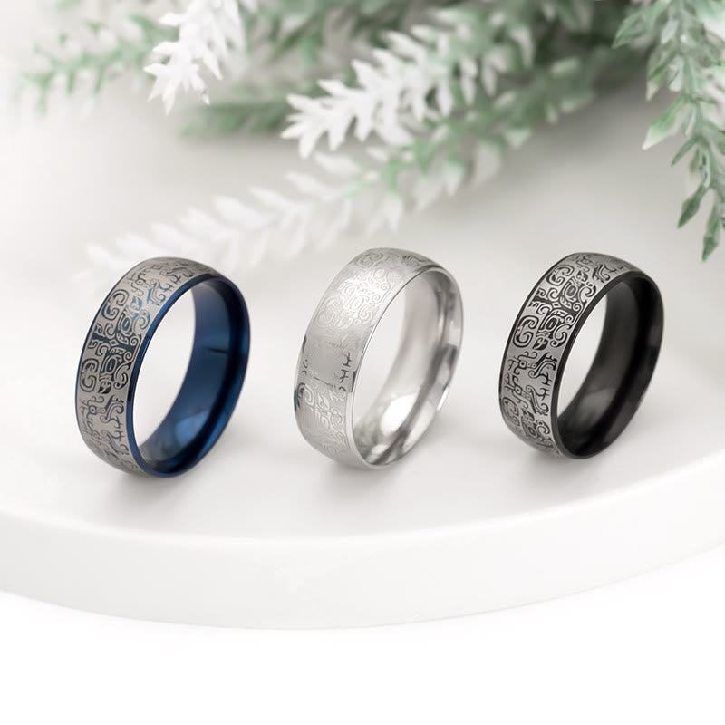 Wear FengShui Lucky Mythological Creature Taotie Wealth Titanium Steel Ring