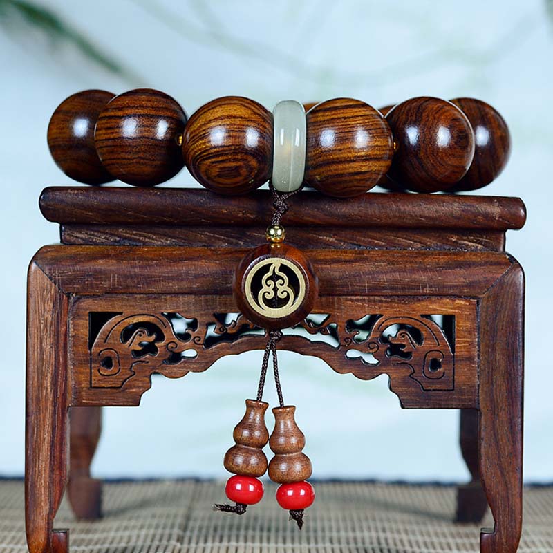 Wear FengShui Rosewood Warmth Calm Gourd Charm Bracelet