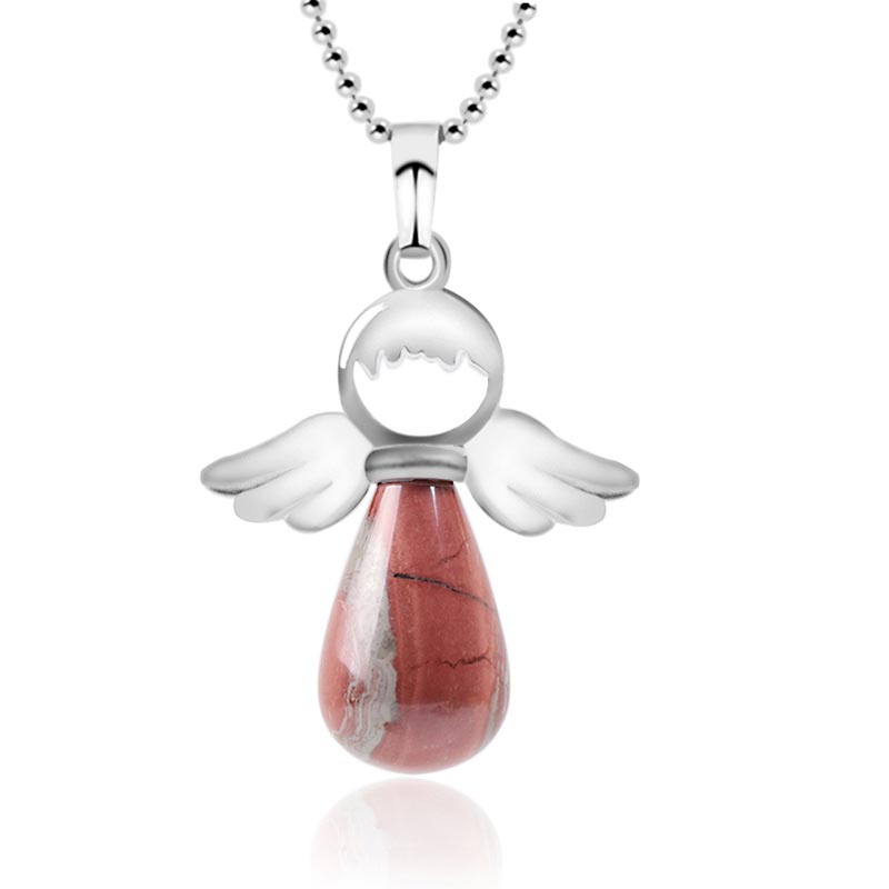 Wear FengShui Little Angel Wings Natural Crystal Luck Necklace Pendant
