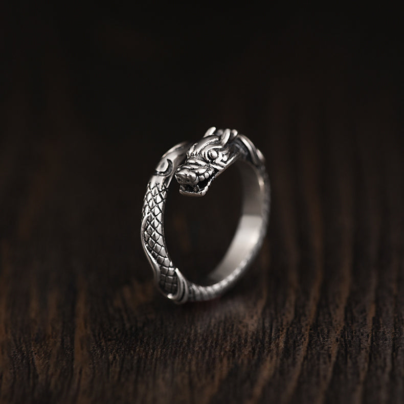 Buddha3bodhi Adjustable 925 Silver Chinese Dragon Ring