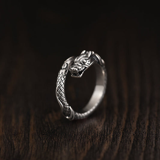 Buddha3bodhi Adjustable 925 Silver Chinese Dragon Ring