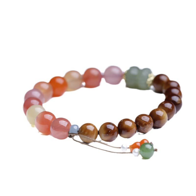 Wear FengShui Kuka Seed Yanyuan Agate Hetian Jade Wealth Protection Bracelet