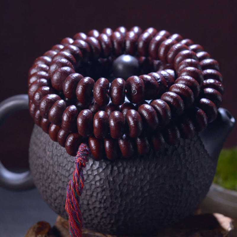 Wear FengShui Natural Tibet 108 Mala Beads Purple Bodhi Seed Wealth Bracelet