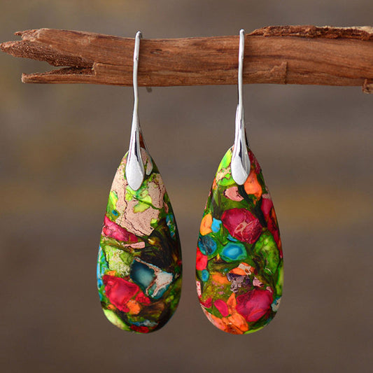 Wear FengShui Emperor Stone Crystal Happiness Earrings