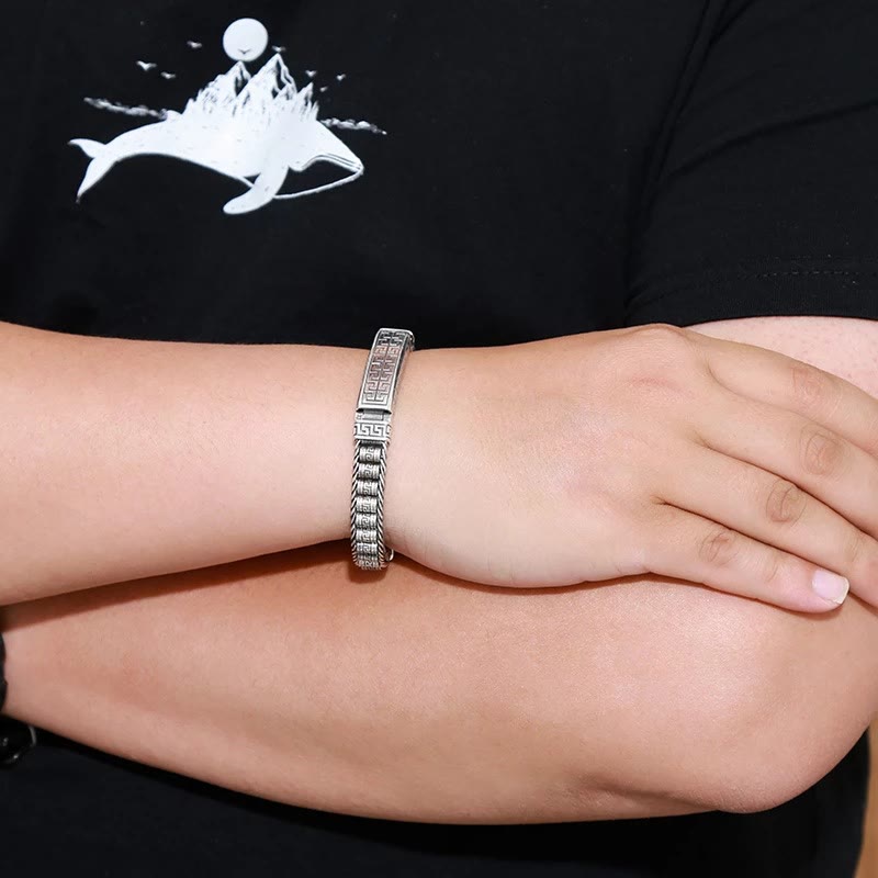 Wear FengShui Vintage Lines Pattern Balance Rotatable Bracelet
