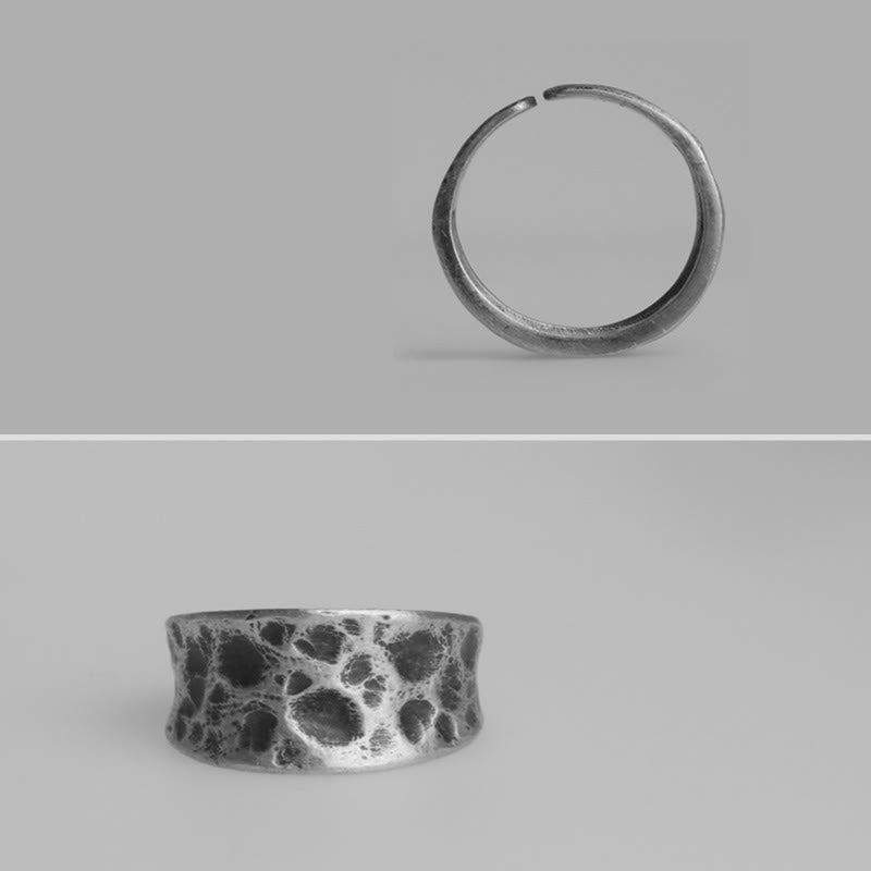 Wear FengShui 925 Sterling Silver Bump Texture Design Protection Ring