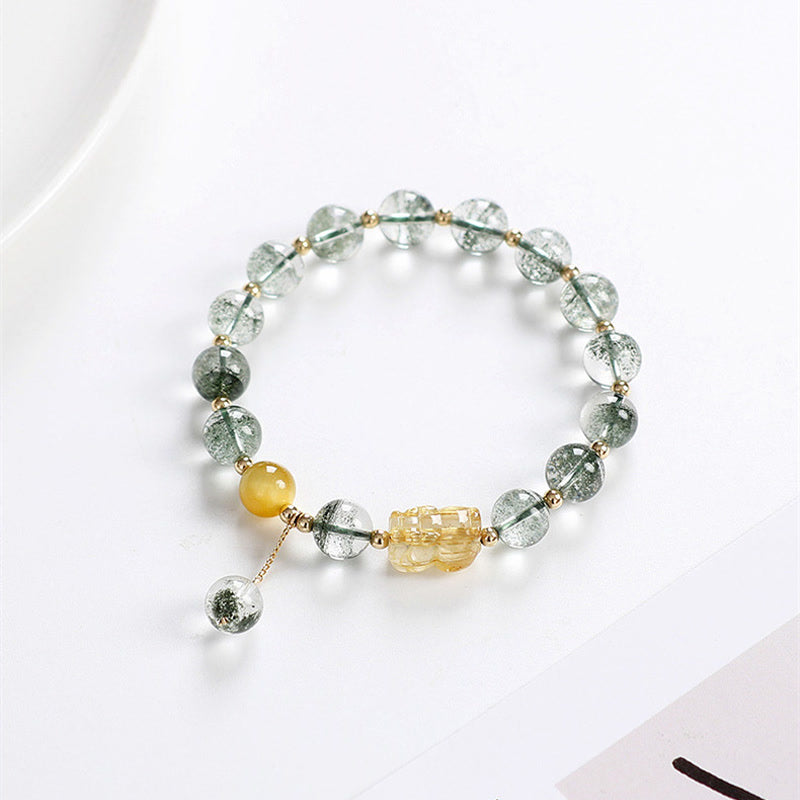 Wear FengShui Green Phantom Citrine PiXiu Confidence Bracelet